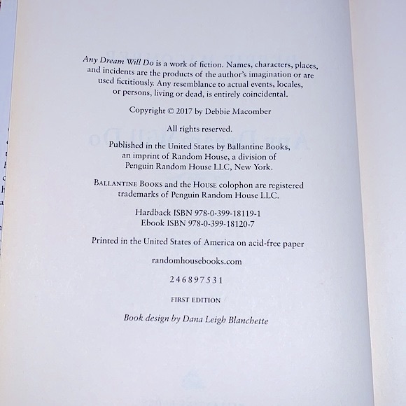 #1 New York’s Times Best Seller Book »Debbie Macomber« “Any Dream Will Do” - Picture 5 of 16